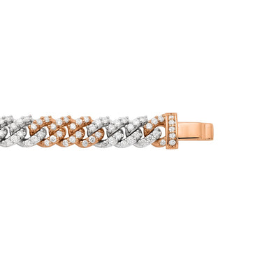 Diamond Cuban in 14k Two Tone Gold 5.37 Ctw